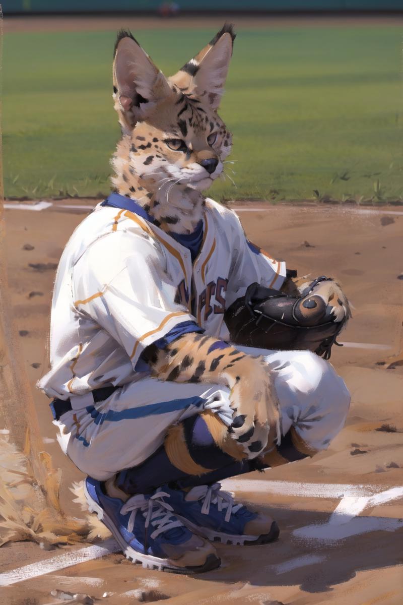 00481-3223249917-absurdres, highres, ultra detailed, masterpiece, sharp shading,Baseball field,baseball capbatsman,home run_(furry boy_1.1),serva.png